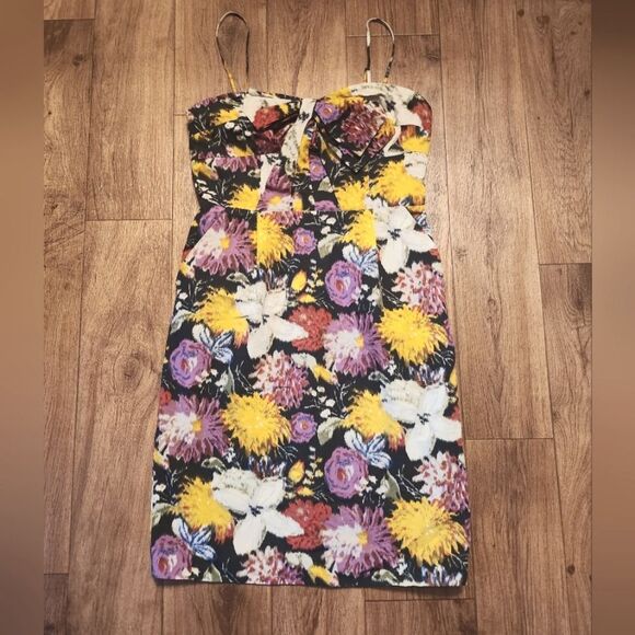 Moulinette Soeurs Purple Black Strapless Sheath Mini Dress - Picture 3 of 9